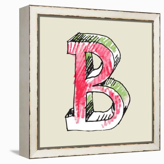 Crayon Alphabet, Hand Drawn Letter B-Andriy Zholudyev-Framed Stretched Canvas