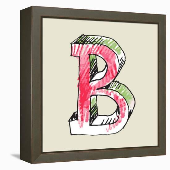 Crayon Alphabet, Hand Drawn Letter B-Andriy Zholudyev-Framed Stretched Canvas