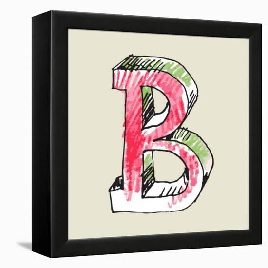 Crayon Alphabet, Hand Drawn Letter B-Andriy Zholudyev-Framed Stretched Canvas