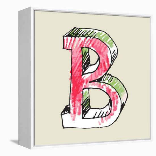 Crayon Alphabet, Hand Drawn Letter B-Andriy Zholudyev-Framed Stretched Canvas