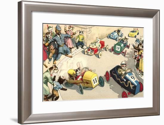 Crazy Cats at Soap Box Derby-null-Framed Art Print