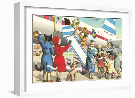 Crazy Cats Boarding Airplane-null-Framed Art Print