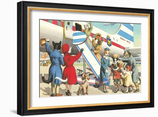 Crazy Cats Boarding Airplane-null-Framed Art Print