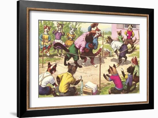 Crazy Cats Boxing-null-Framed Art Print