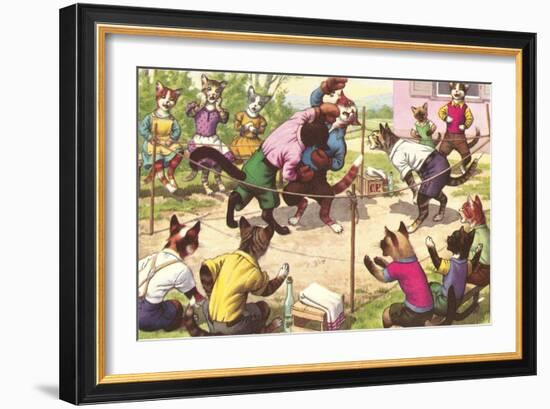 Crazy Cats Boxing-null-Framed Art Print