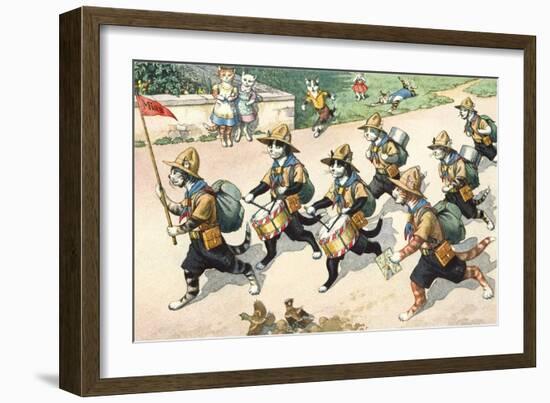 Crazy Cats Boy Scout Band-null-Framed Art Print