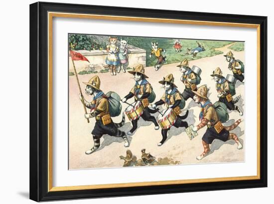 Crazy Cats Boy Scout Band-null-Framed Art Print