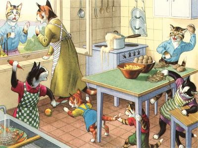 cats in the kitchen