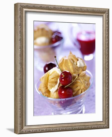 Cream Puff with Cherries-Frank Wieder-Framed Photographic Print