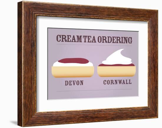 Cream Tea Ordering - Devon and Cornwall-Stephen Wildish-Framed Art Print