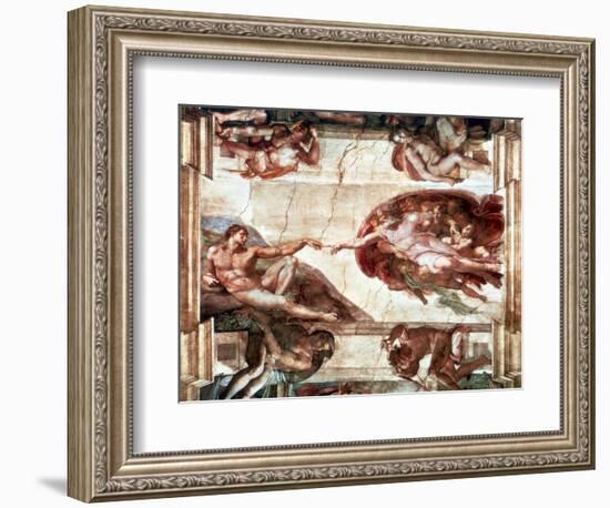 Creation of Adam, 1508-1512-Michelangelo Buonarroti-Framed Giclee Print