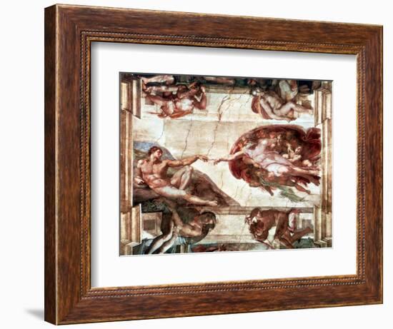 Creation of Adam, 1508-1512-Michelangelo Buonarroti-Framed Giclee Print