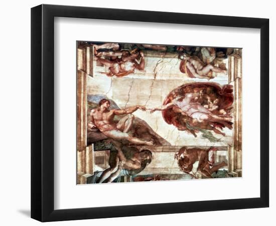 Creation of Adam, 1508-1512-Michelangelo Buonarroti-Framed Giclee Print