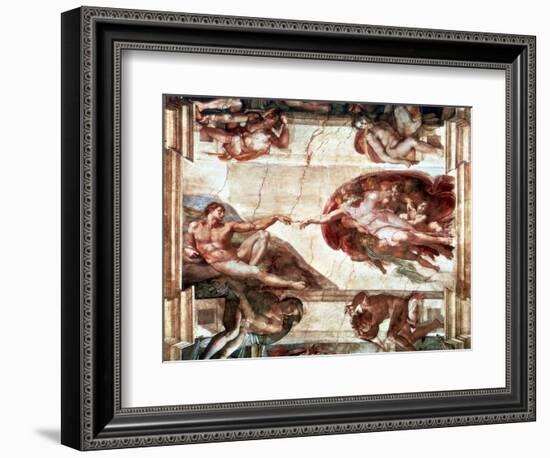 Creation of Adam, 1508-1512-Michelangelo Buonarroti-Framed Giclee Print