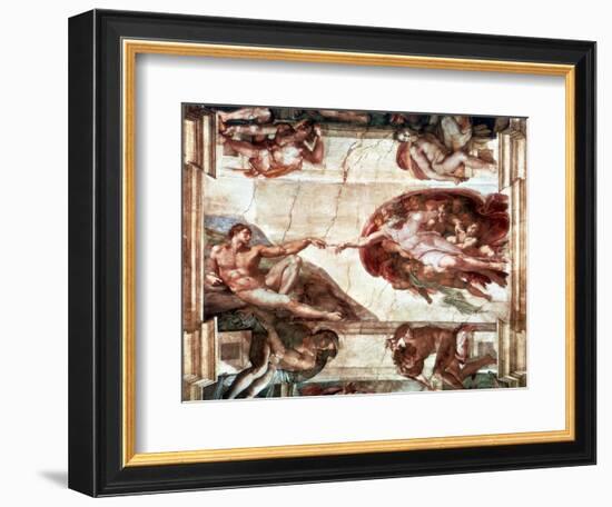 Creation of Adam, 1508-1512-Michelangelo Buonarroti-Framed Giclee Print