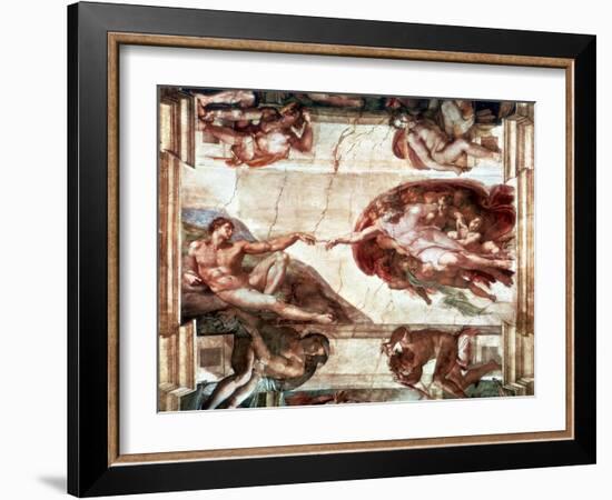 Creation of Adam, 1508-1512-Michelangelo Buonarroti-Framed Giclee Print