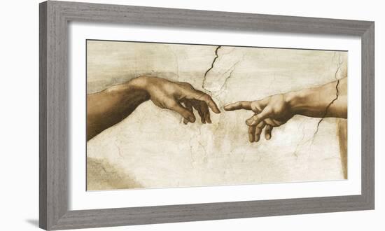 Creation of Adam, 1512 - Detail-Michelangelo-Framed Giclee Print