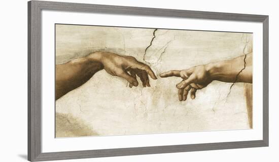 Creation of Adam, 1512 - Detail-Michelangelo-Framed Giclee Print