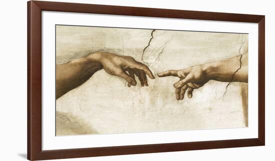 Creation of Adam, 1512 - Detail-Michelangelo-Framed Giclee Print