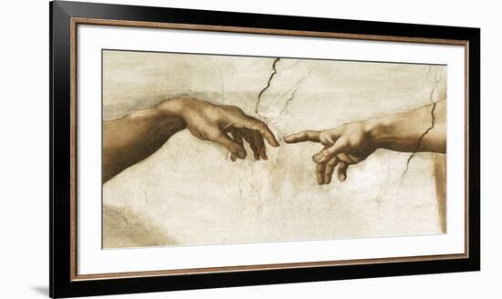 Creation of Adam, 1512 - Detail-Michelangelo-Framed Giclee Print