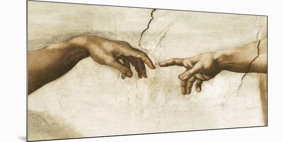 Creation of Adam, 1512 - Detail-Michelangelo-Mounted Giclee Print