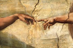 Creation of Adam, c.1510-Michelangelo Buonarroti-Framed Textured Art