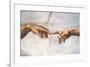Creation of Adam Detail Hands-Michelangelo Buonarroti-Framed Art Print
