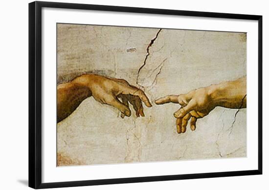 Creation of Adam Detail-Michelangelo Buonarroti-Framed Art Print