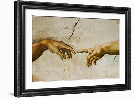 Creation of Adam Detail-Michelangelo Buonarroti-Framed Art Print