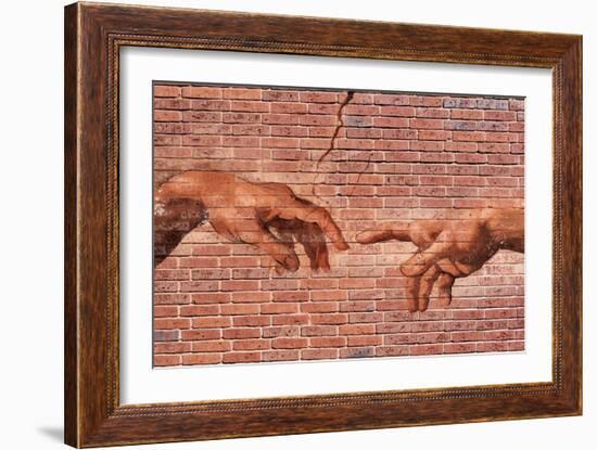 Creation of Adam Graffiti Plastic Sign-null-Framed Art Print