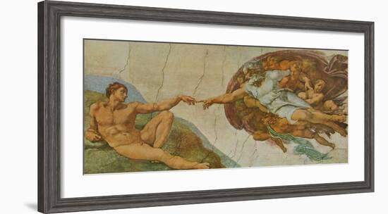 Creation of Adam-Michelangelo Buonarroti-Framed Art Print