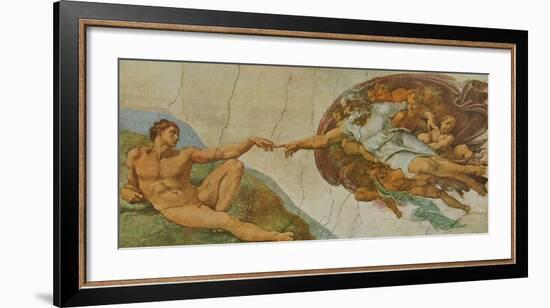 Creation of Adam-Michelangelo Buonarroti-Framed Art Print