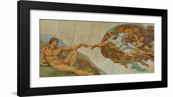 Creation of Adam-Michelangelo Buonarroti-Framed Art Print