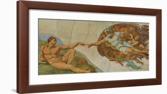 Creation of Adam-Michelangelo Buonarroti-Framed Art Print