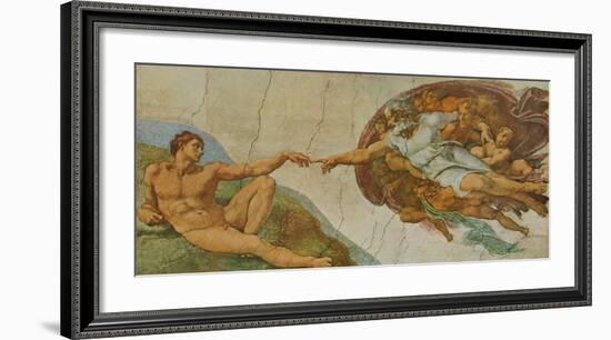 Creation of Adam-Michelangelo Buonarroti-Framed Art Print