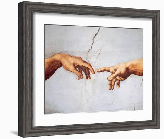 Creation of Adam-Michelangelo Buonarroti-Framed Art Print