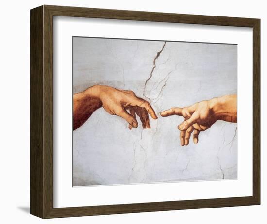 Creation of Adam-Michelangelo Buonarroti-Framed Art Print