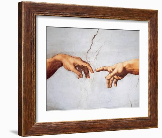 Creation of Adam-Michelangelo Buonarroti-Framed Art Print