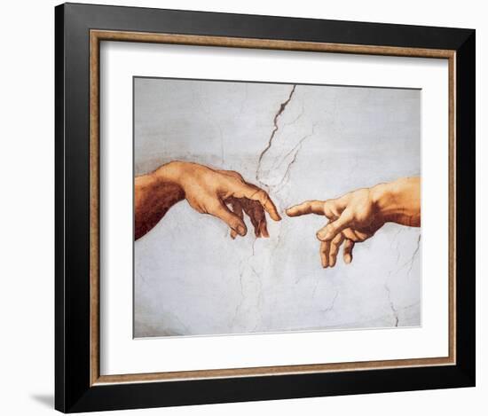 Creation of Adam-Michelangelo Buonarroti-Framed Art Print