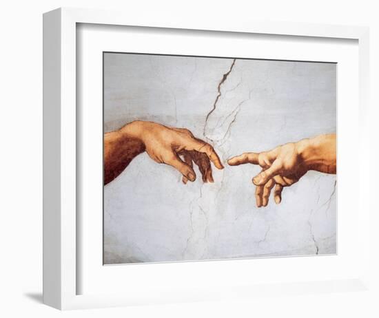 Creation of Adam-Michelangelo Buonarroti-Framed Art Print