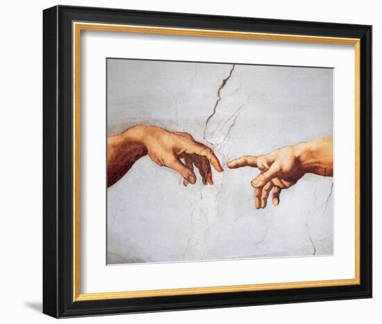 Creation of Adam-Michelangelo Buonarroti-Framed Art Print