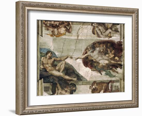 Creation of Adam-Michelangelo Buonarroti-Framed Giclee Print