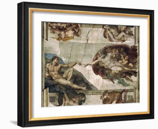 Creation of Adam-Michelangelo Buonarroti-Framed Giclee Print