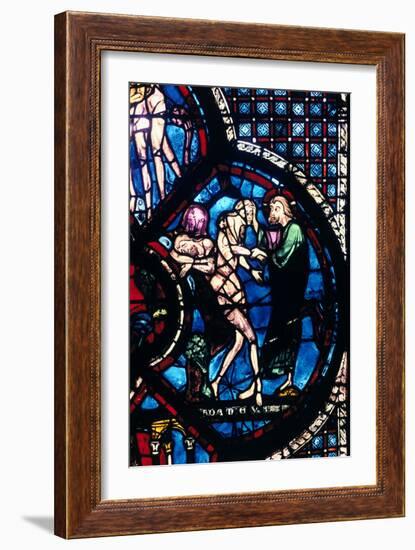 Creation of Eve, Stained Glass, Chartres Cathedral, France, 1205-1215-null-Framed Photographic Print