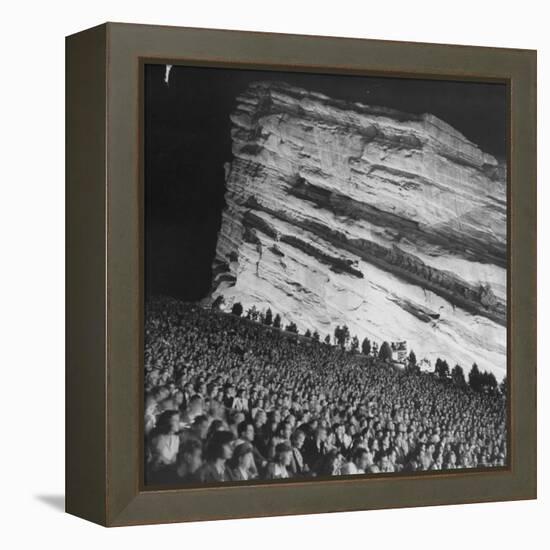 Creation Rock Dwarfs Audience during Concert Directed by Igor Stravinsky at Red Rocks Amphitheater-John Florea-Framed Premier Image Canvas
