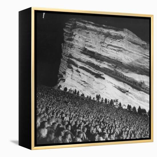Creation Rock Dwarfs Audience during Concert Directed by Igor Stravinsky at Red Rocks Amphitheater-John Florea-Framed Premier Image Canvas