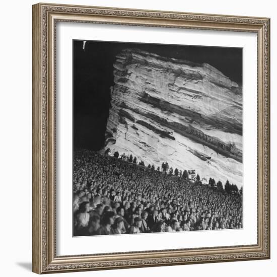 Creation Rock Dwarfs Audience during Concert Directed by Igor Stravinsky at Red Rocks Amphitheater-John Florea-Framed Photographic Print