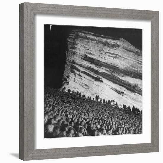 Creation Rock Dwarfs Audience during Concert Directed by Igor Stravinsky at Red Rocks Amphitheater-John Florea-Framed Photographic Print