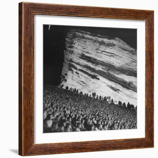 Creation Rock Dwarfs Audience during Concert Directed by Igor Stravinsky at Red Rocks Amphitheater-John Florea-Framed Photographic Print