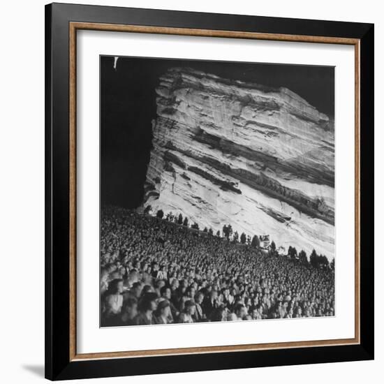 Creation Rock Dwarfs Audience during Concert Directed by Igor Stravinsky at Red Rocks Amphitheater-John Florea-Framed Photographic Print